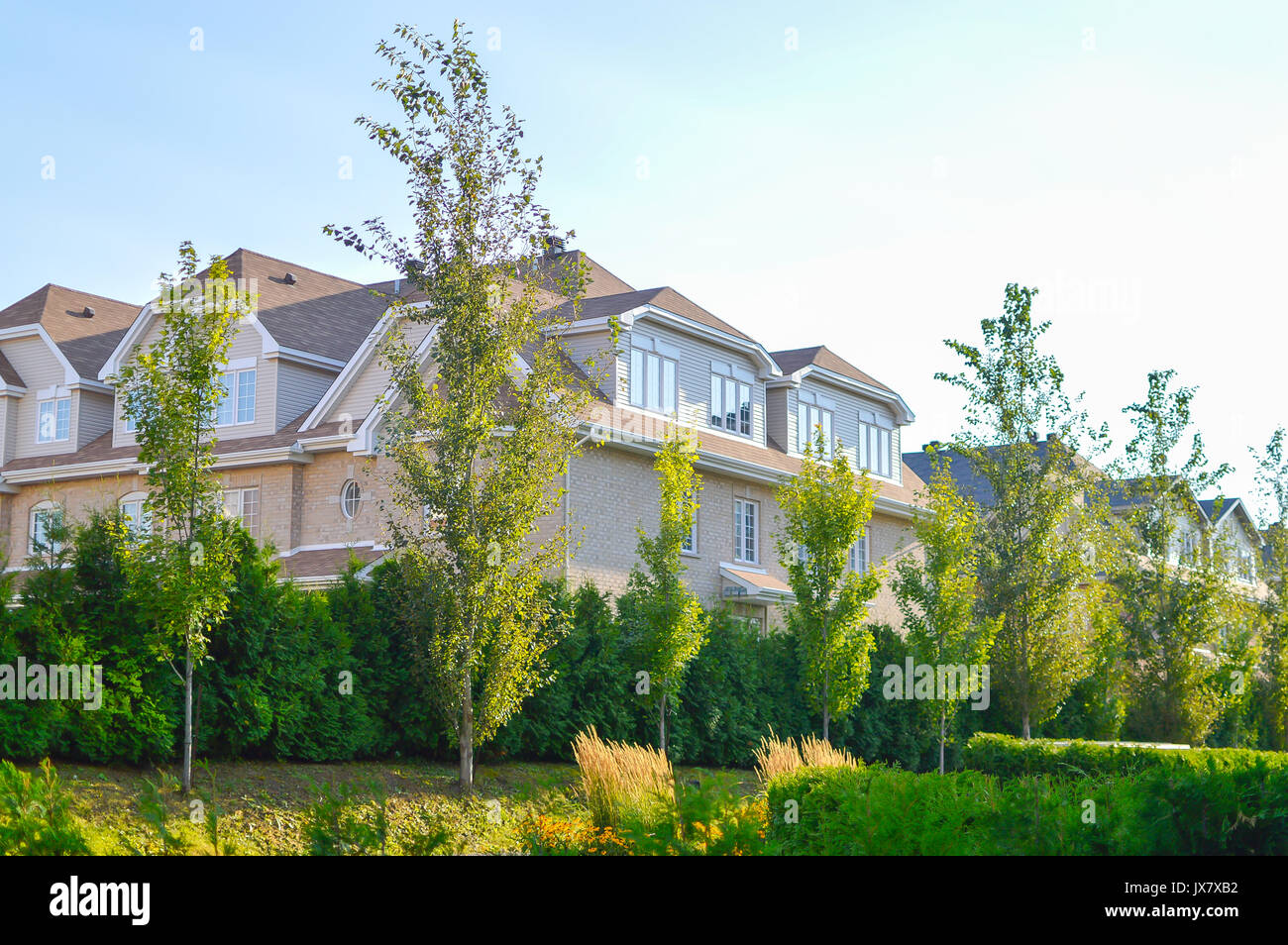 Modern House in Bois Franc near the central park in Canada Stock Photo