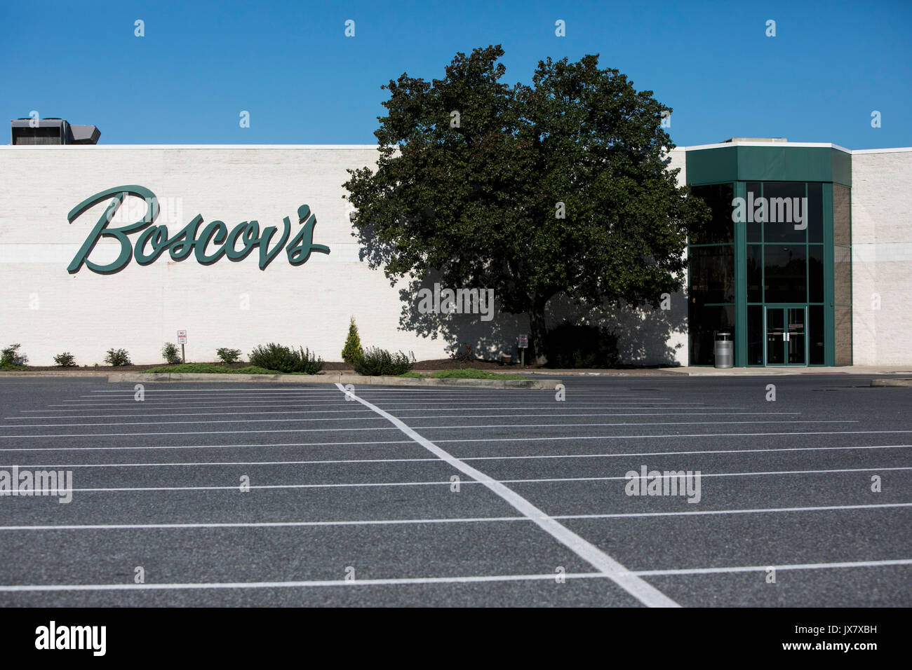 A logo sign outside of a Boscov's retail store in Camp Hill, Pennsylvania on July 30, 2017 Stock
