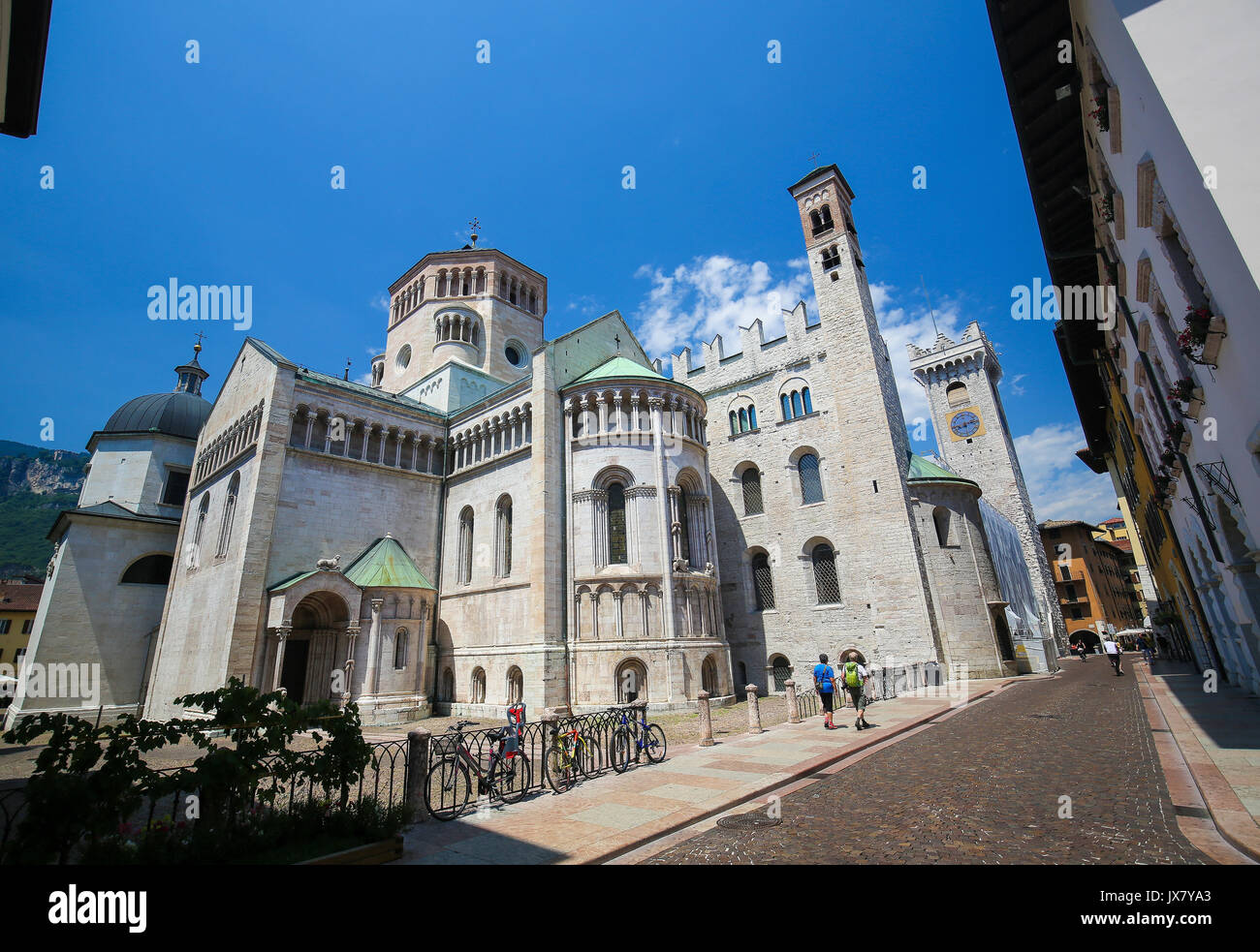 Romanesque Trento Cathedral or Cathedral of San Vigilio in Trento, Trentino, Italy Stock Photo
