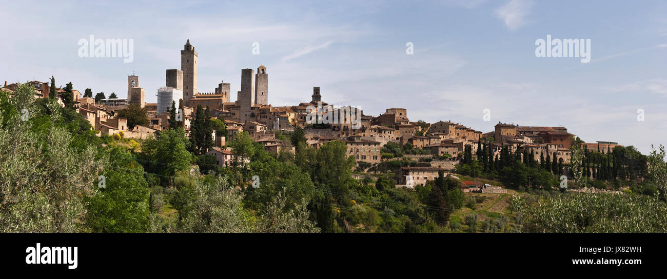 View of San Gimignano towers, Italy Stock Photo