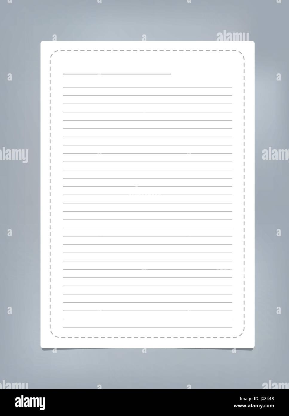 White ruled,striped note, copybook, notebook paper with dashed line ...