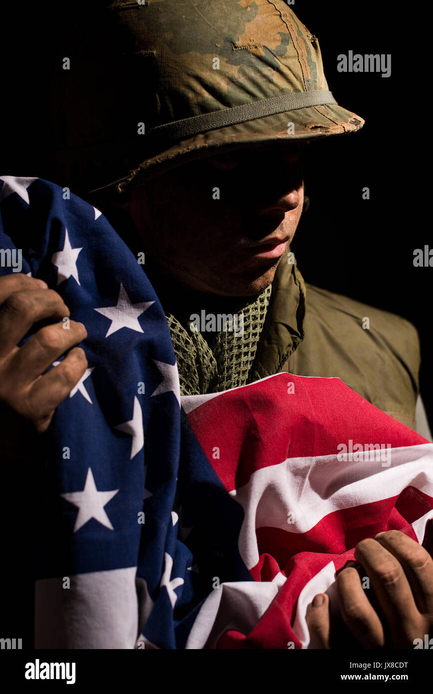 Shell Shocked American Soldier Vietnam War Stock Photo 407604274