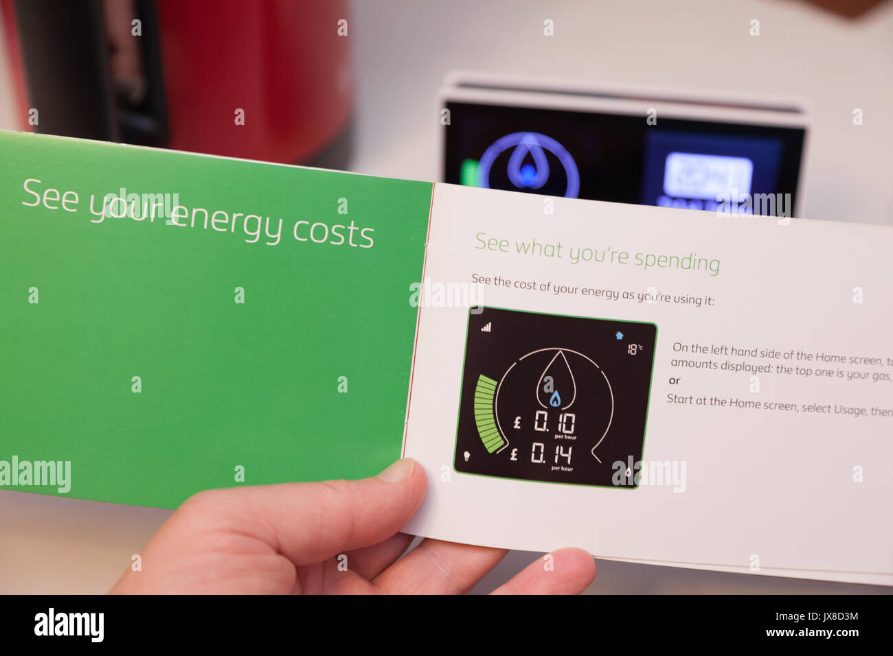 A new consumer Smart Meter provided by British gas, part of a