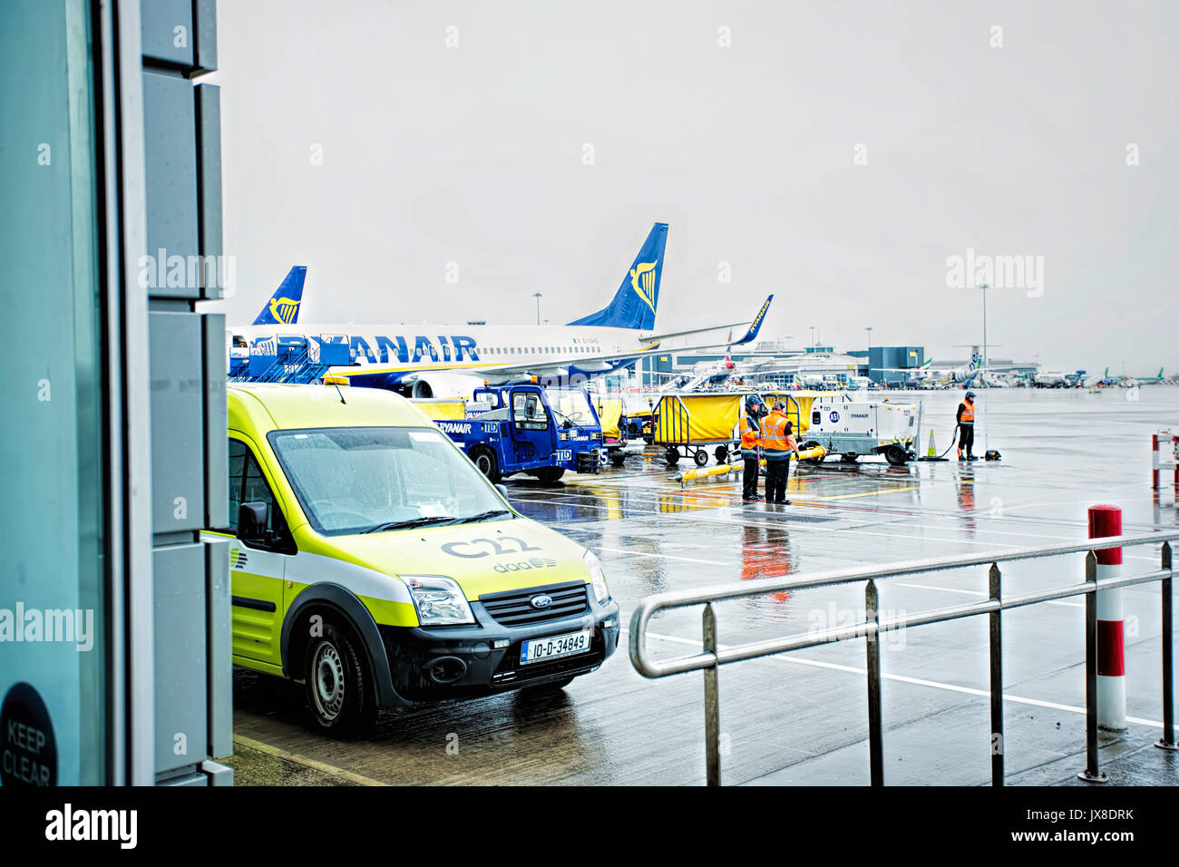 Members of Dublin airport ground staff dispatcher and controller