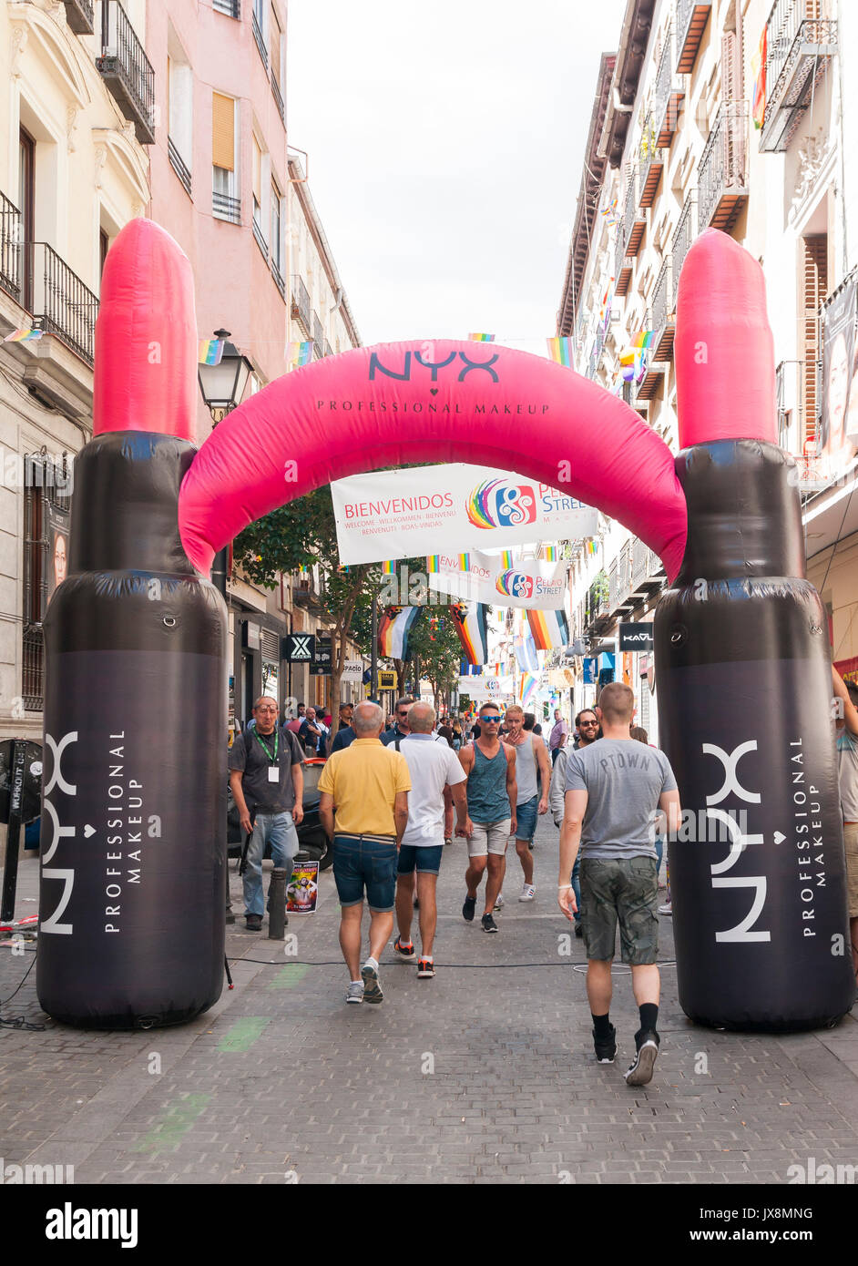 Fiestas del orgullo gay en el barrio de Chueca. Madrid. España Stock Photo