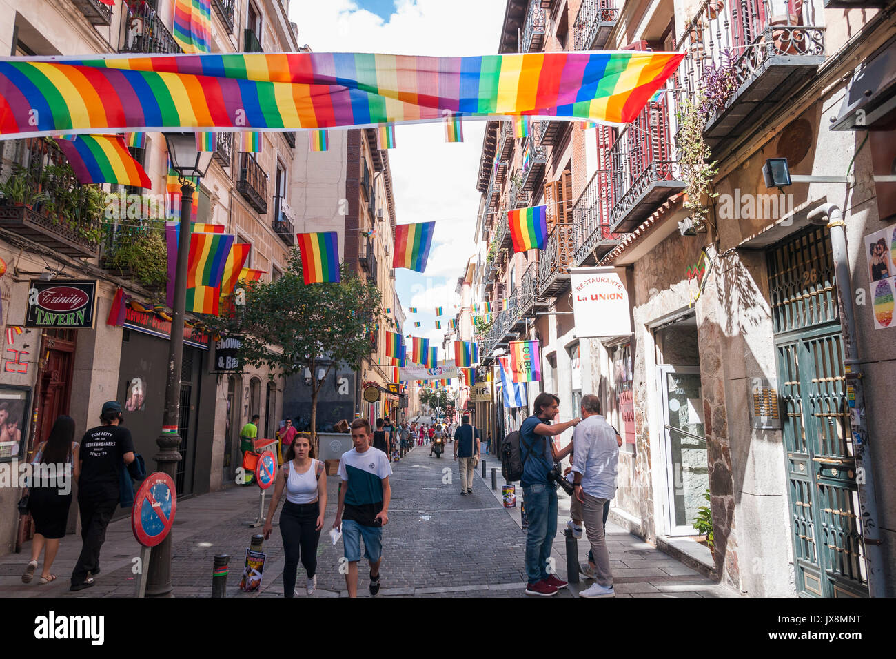 Fiestas del orgullo gay en el barrio de Chueca. Madrid. España Stock Photo