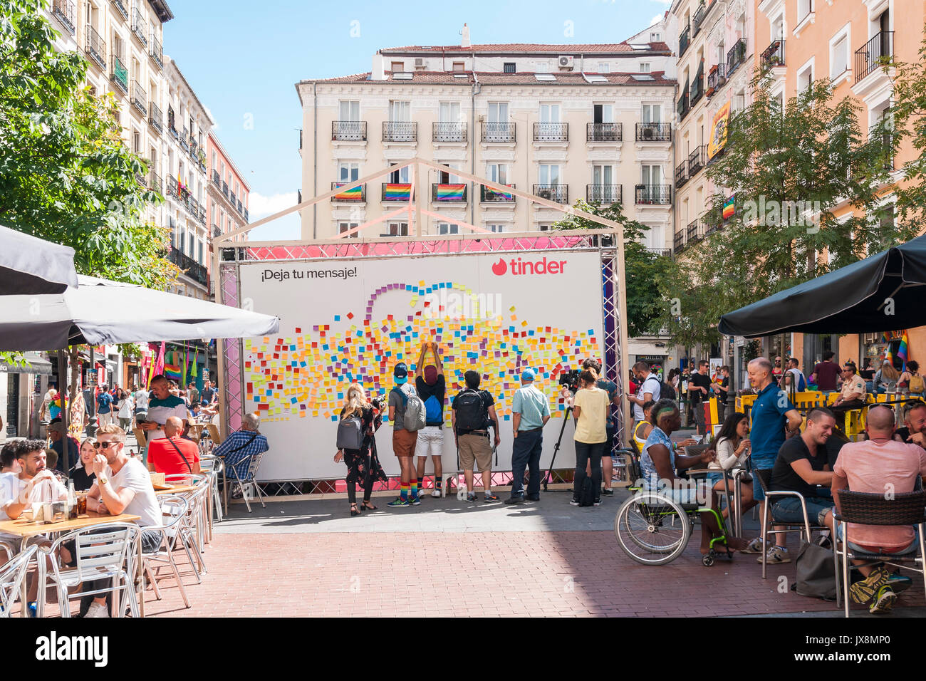 Plaza de Chueca en las fiestas del orgullo gay. Madrid. España Stock Photo