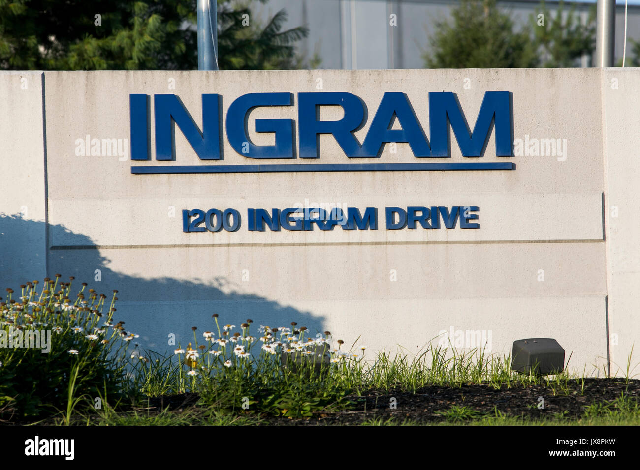 A logo sign outside of a facility occupied by the Ingram Content Group ...