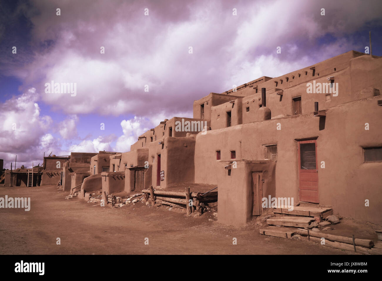 Pueblos Architecture, Taos, New Mexico Stock Photo