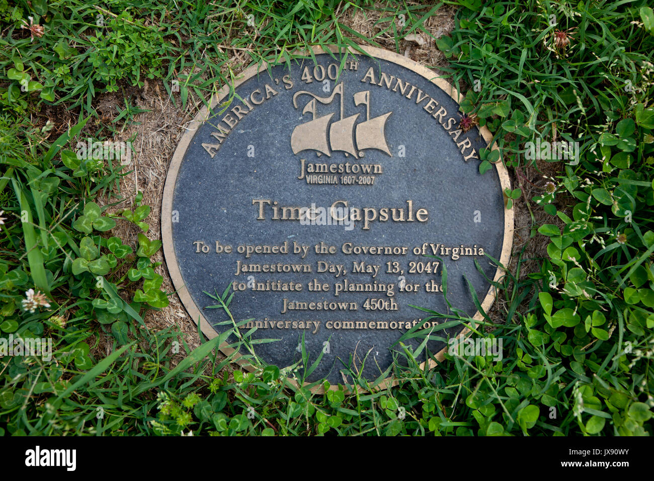 Time capsule at Jamestown Settlement Stock Photo Alamy