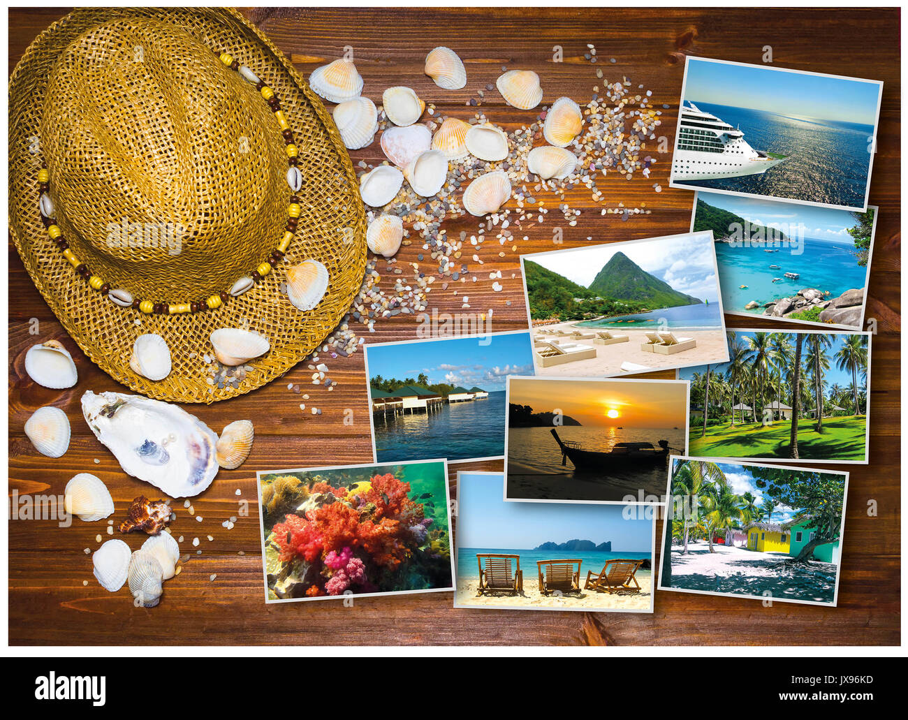 The travel, tourism concept - collage of Thailand images Stock Photo