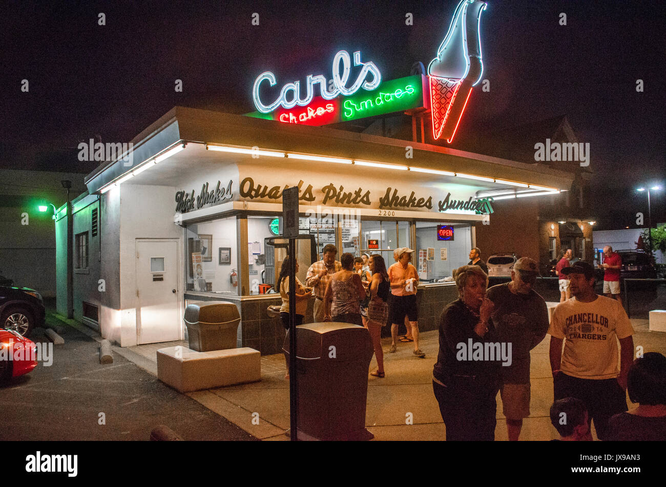 Carl's Ice Cream, in downtown Fredericksburg, Virginia, is listed on