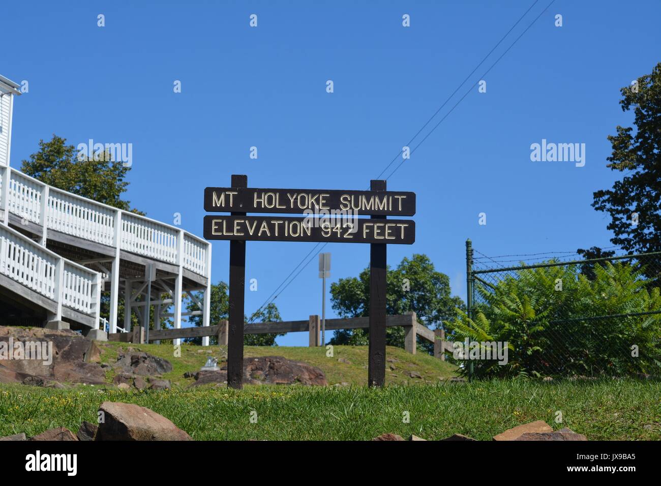 The view from the summit of Mount Holyoke in Hadley Massachusetts along
