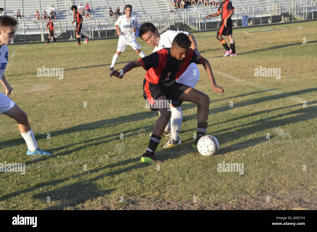 High school soccer game Stock Photo Alamy