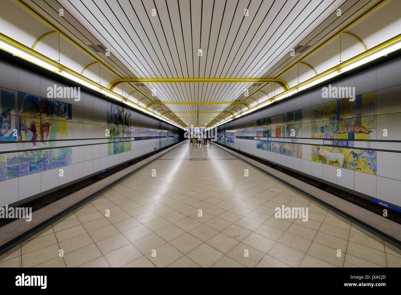 Subway station Thalkirchen, Munich, Upper Bavaria, Bavaria, Germany Stock Photo