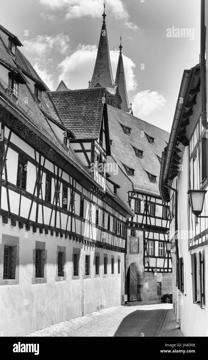 Historical buildings in downtown of Bamberg, Bavaria, Germany, Europe Stock Photo