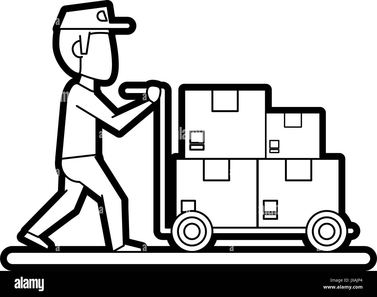 Delivery Man Vector Illustration Stock Vector Image Art Alamy