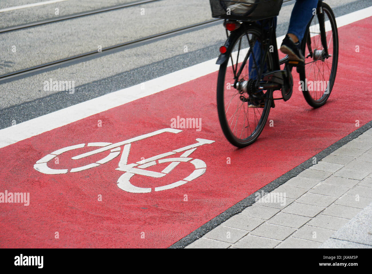 designated bike lane or cycle highway Stock Photo