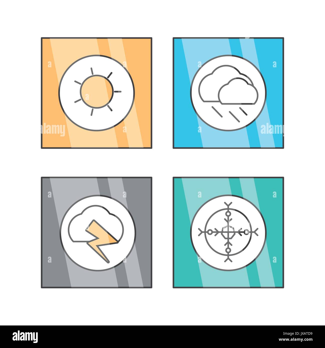 flat line set icon weather vector illustration Stock Vector Image & Art ...