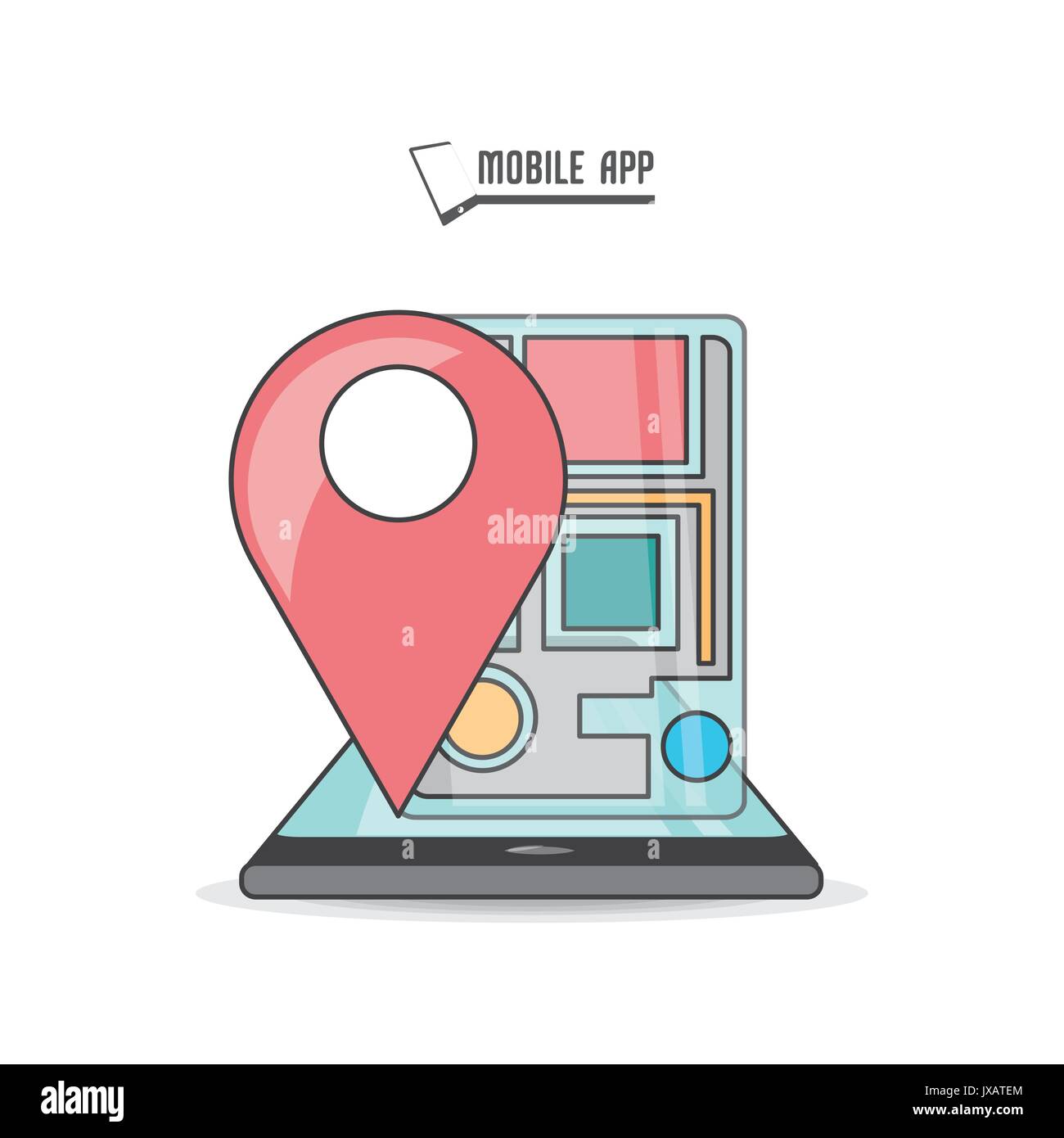 technology smartphone with touch screen and gps app vector illustration ...
