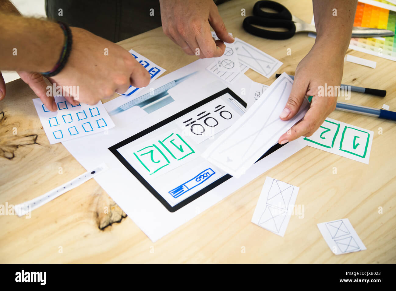 Woman tablet content strategy hi res stock photography and images Alamy