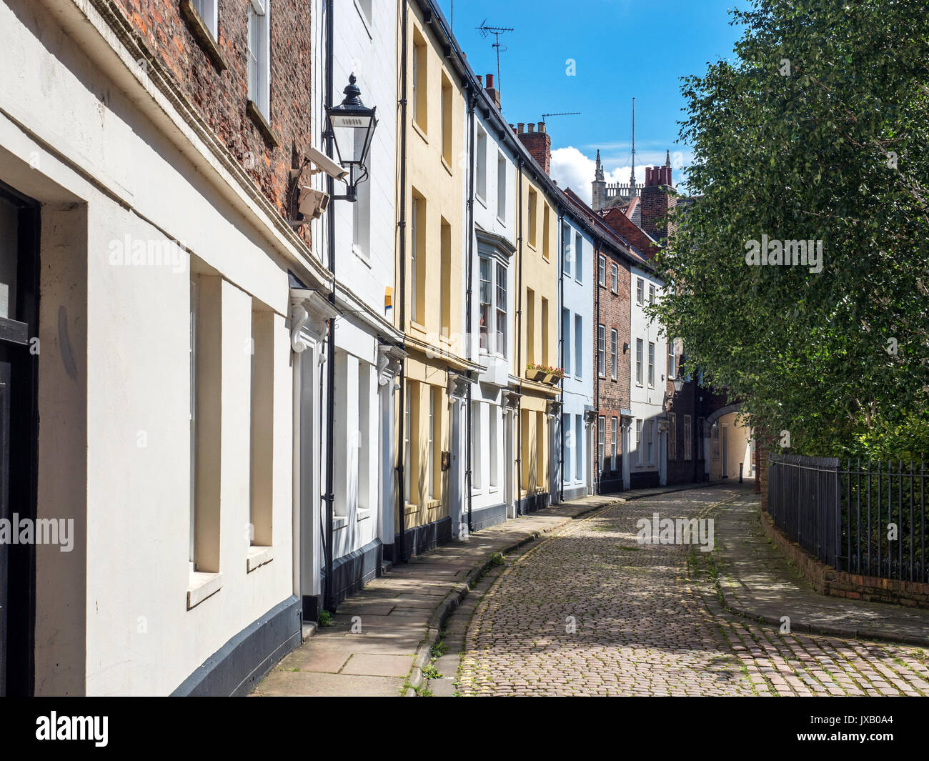 Colourful Houses along Prince Street in the Old Town at Hull Yorkshire