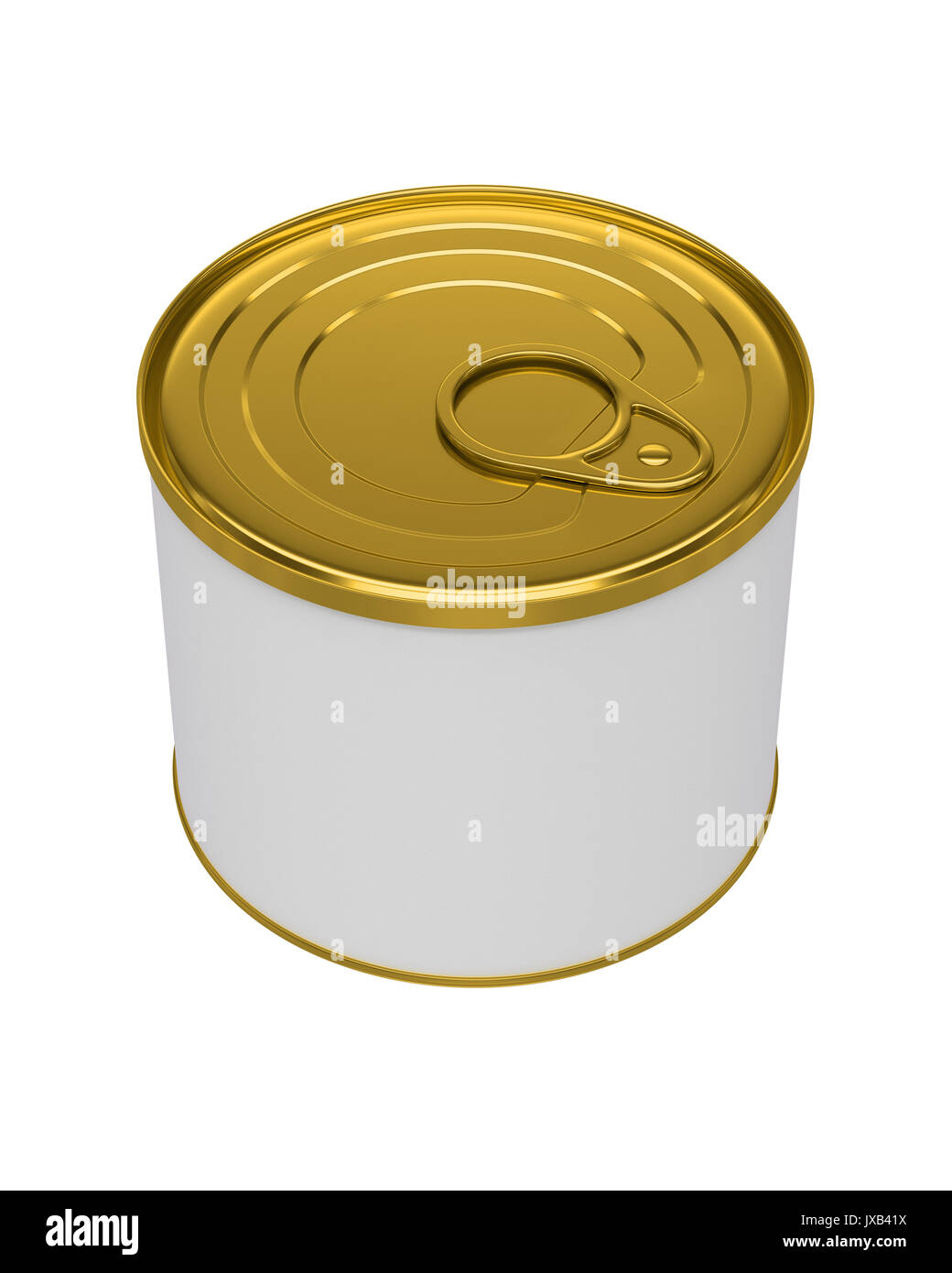 3D realistic render of white Blank Tin can Metal Tin Can, Canned Food