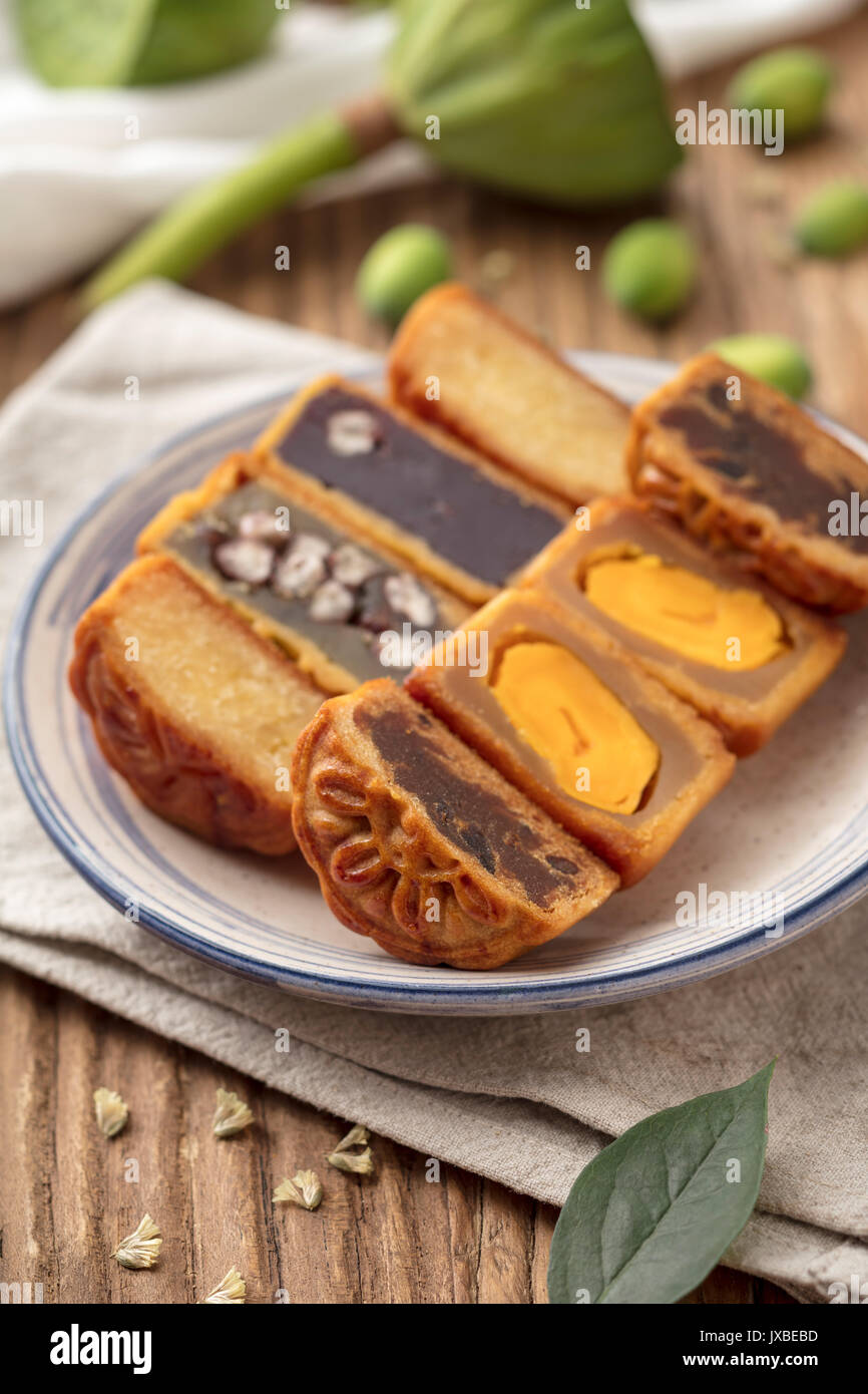 Mooncake Kind Mooncake, a kind of traditional Chinese food for Mid-autumn festival ...