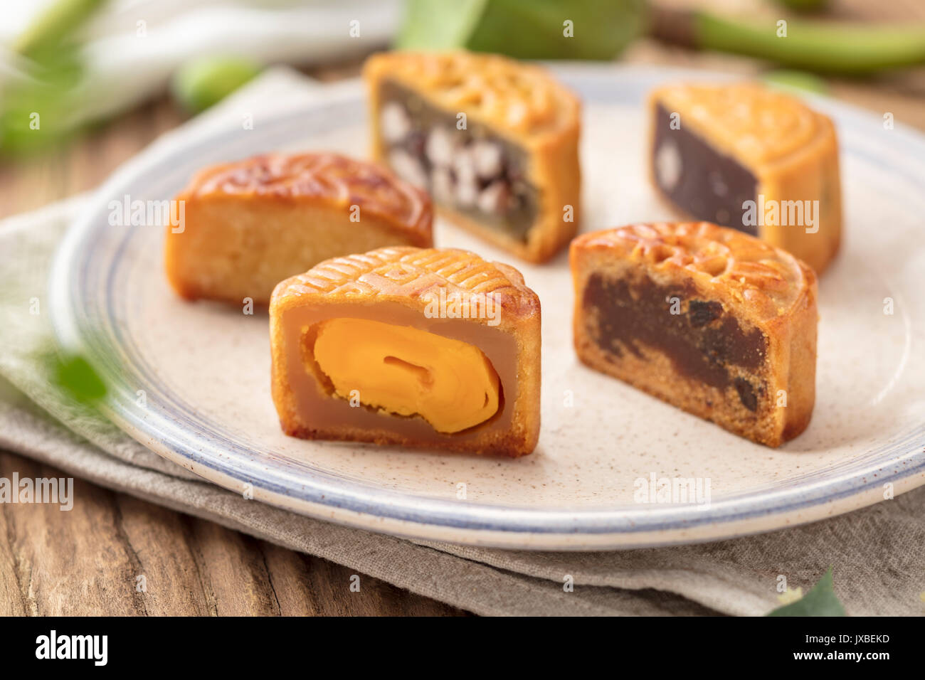 Mooncake Kind Mooncake, a kind of traditional Chinese food for Mid-autumn festival ...