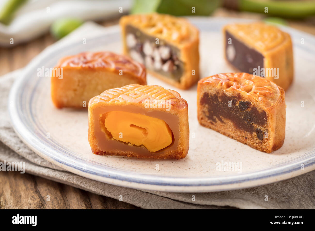Mooncake Kind Mooncake, a kind of traditional Chinese food for Mid-autumn festival ...