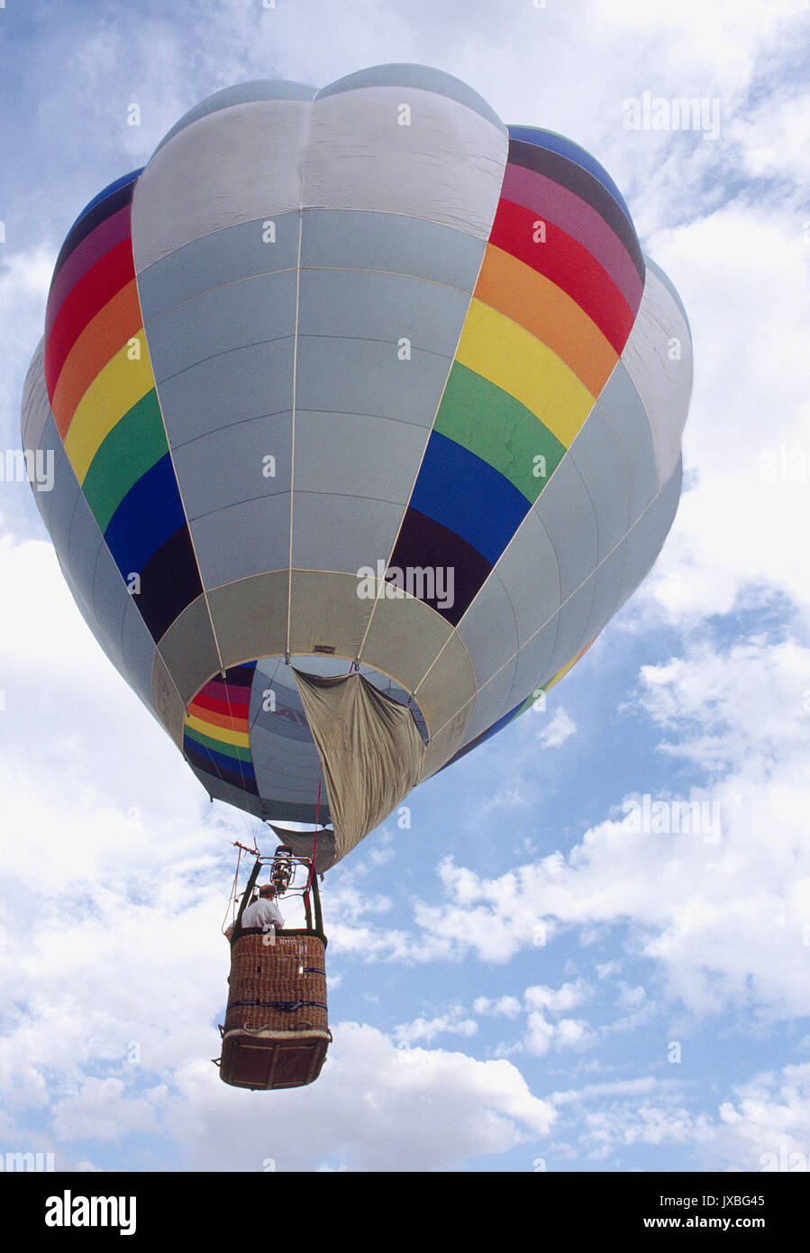 Hot air balloon flying. Stock Photo