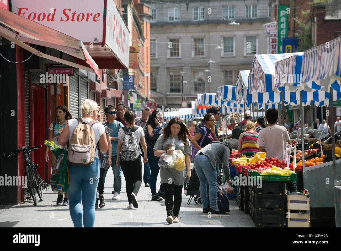 Moore Street market in Dublin city, Ireland Stock Photo Alamy