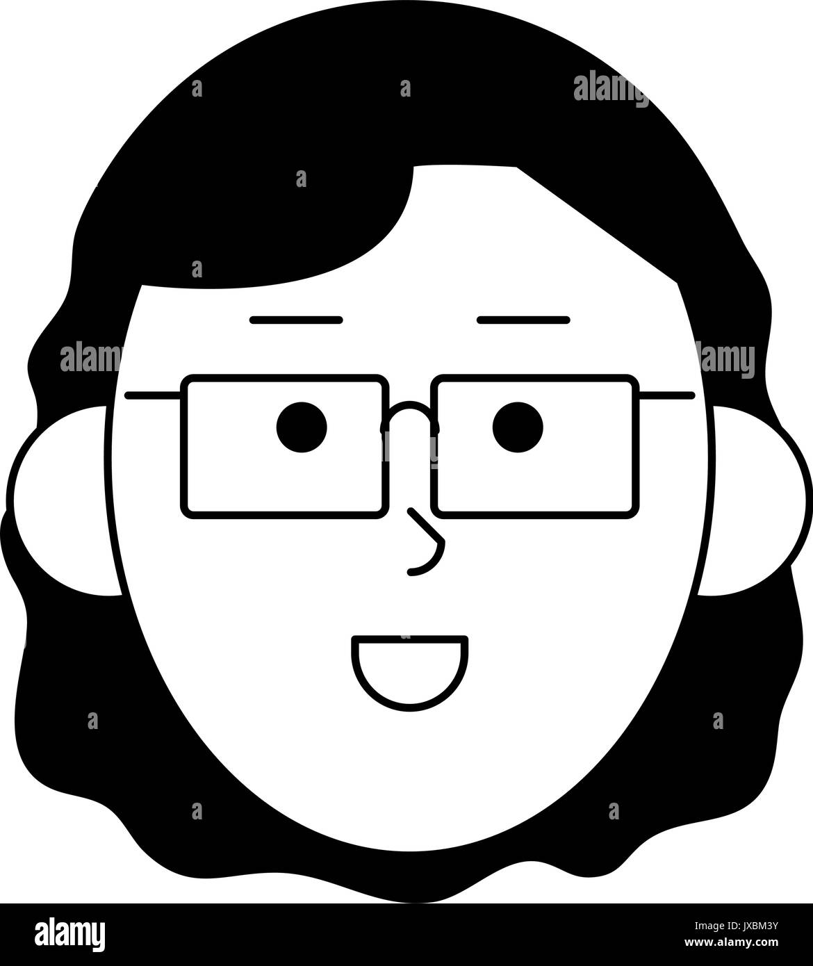 Happy Woman Wearing Glasses Cartoon Icon Image Stock Vector Image And Art Alamy 