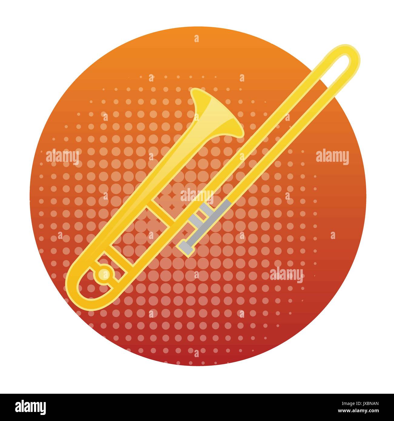 Trombone Icon Wind Music Instrument Concept Stock Vector Image & Art
