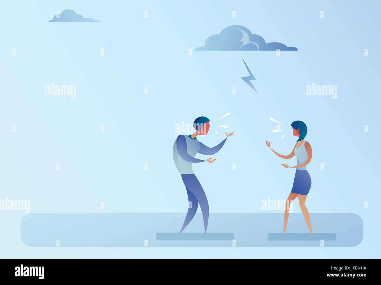 Business People Angry Shouting Conflict Concept Stock Vector
