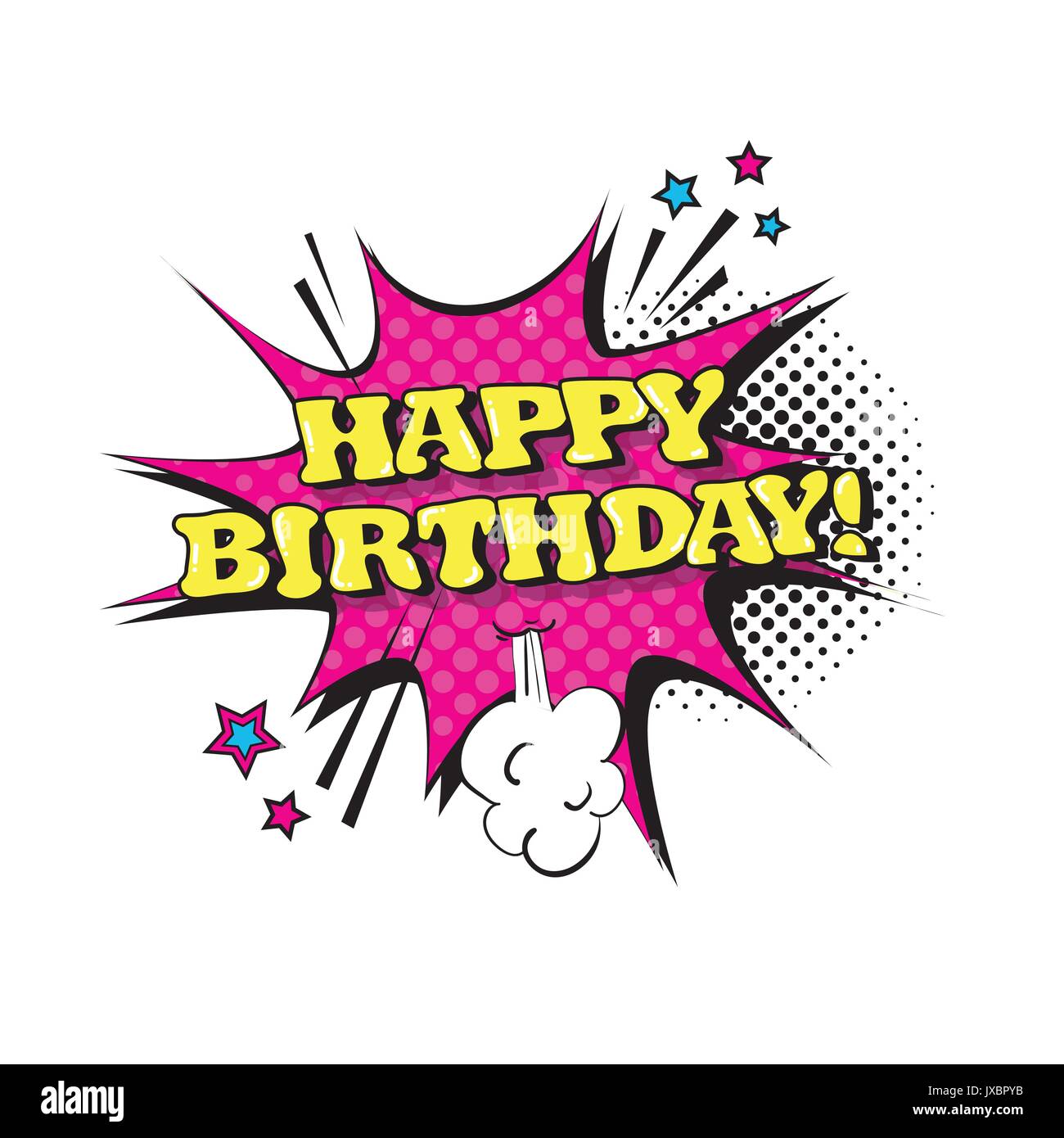 Comic Speech Chat Bubble Pop Art Style Happy Birthday Expression Text Icon  Stock Vector Image & Art - Alamy