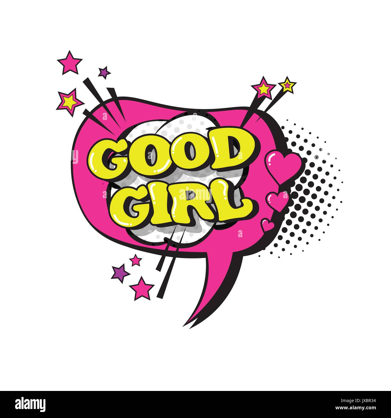Comic Speech Chat Bubble Pop Art Style Good Girl Expression Text Icon Stock  Vector Image & Art - Alamy