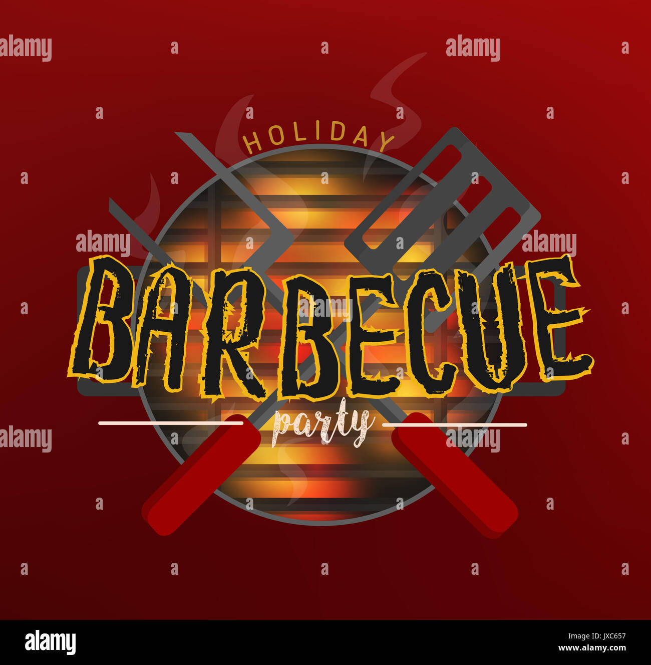 BBQ party banners vector graphic or illustrations Stock Photo - Alamy