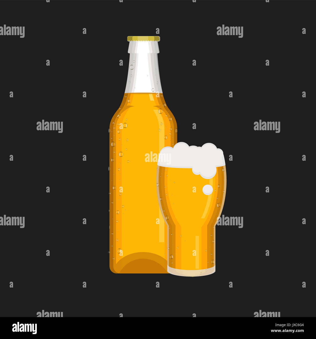 bottle and glass vector graphic or illustrations Stock Photo