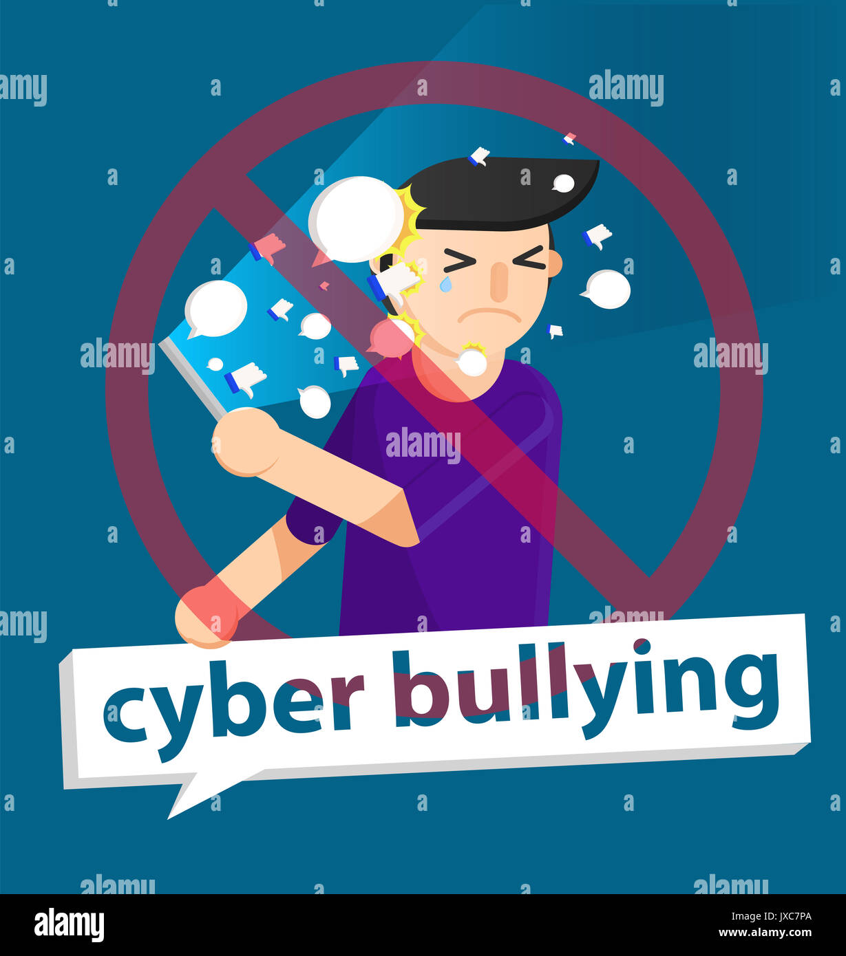 Cyber bullying cartoon hi-res stock photography and images - Alamy