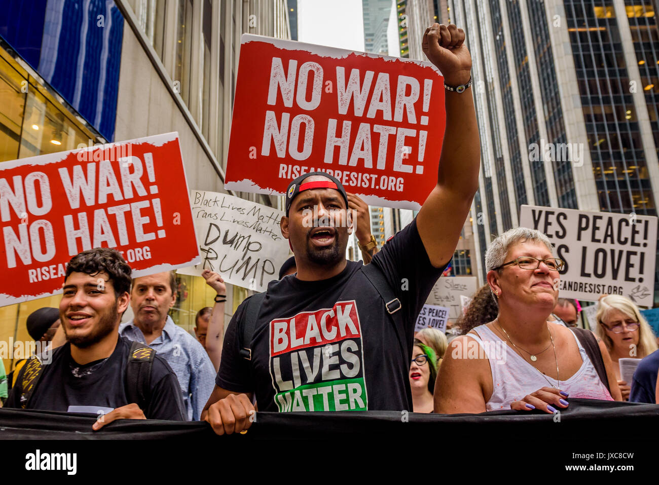 New York, United States. 14th Aug, 2017. In the wake of the horrific ...