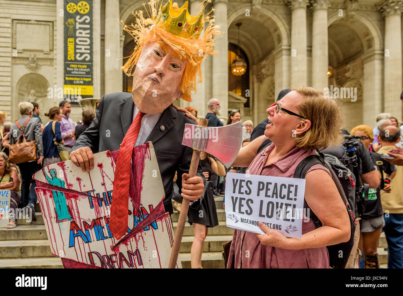 New York, United States. 14th Aug, 2017. In the wake of the horrific ...