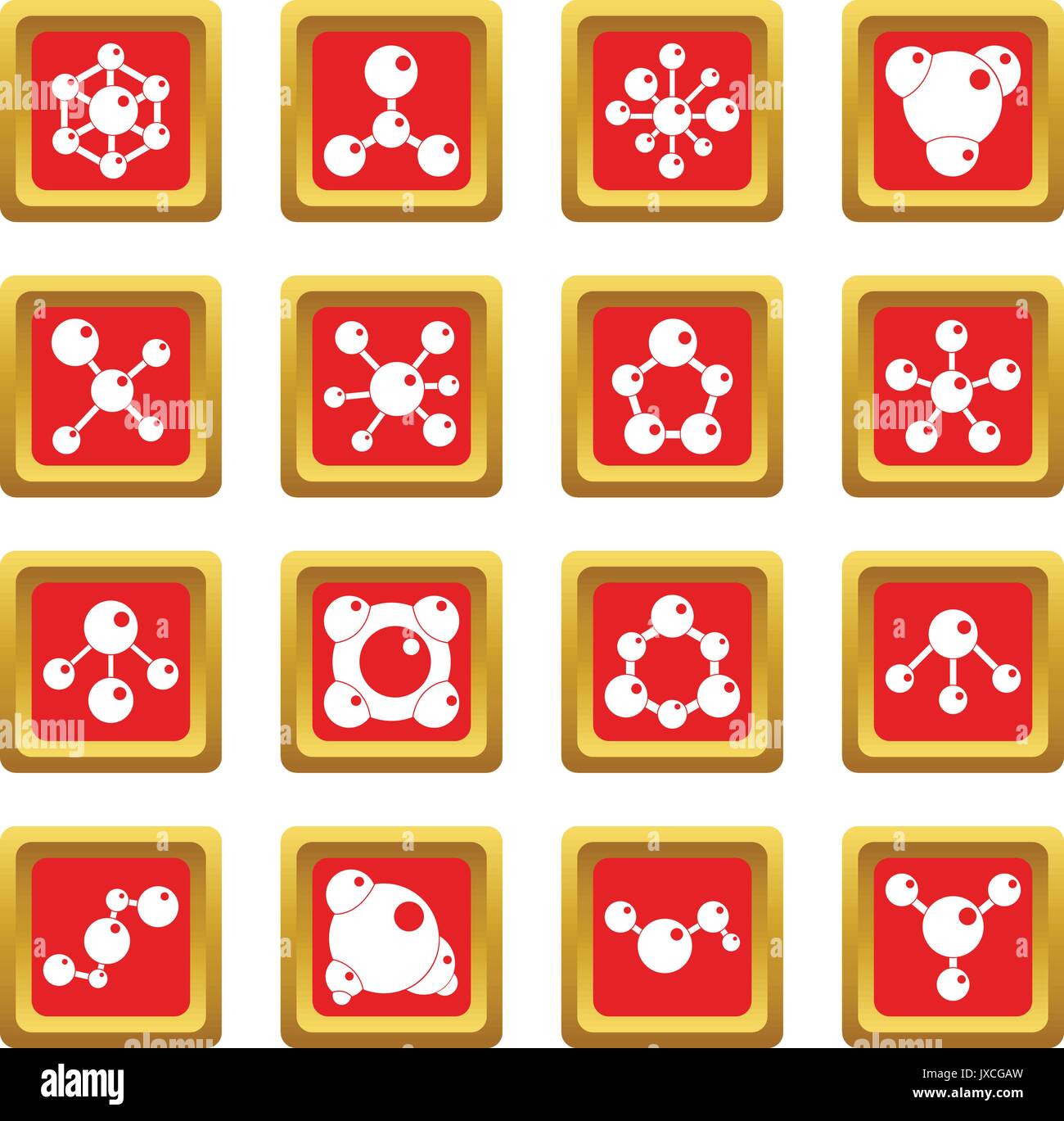 Molecule icons set red Stock Vector Image & Art - Alamy