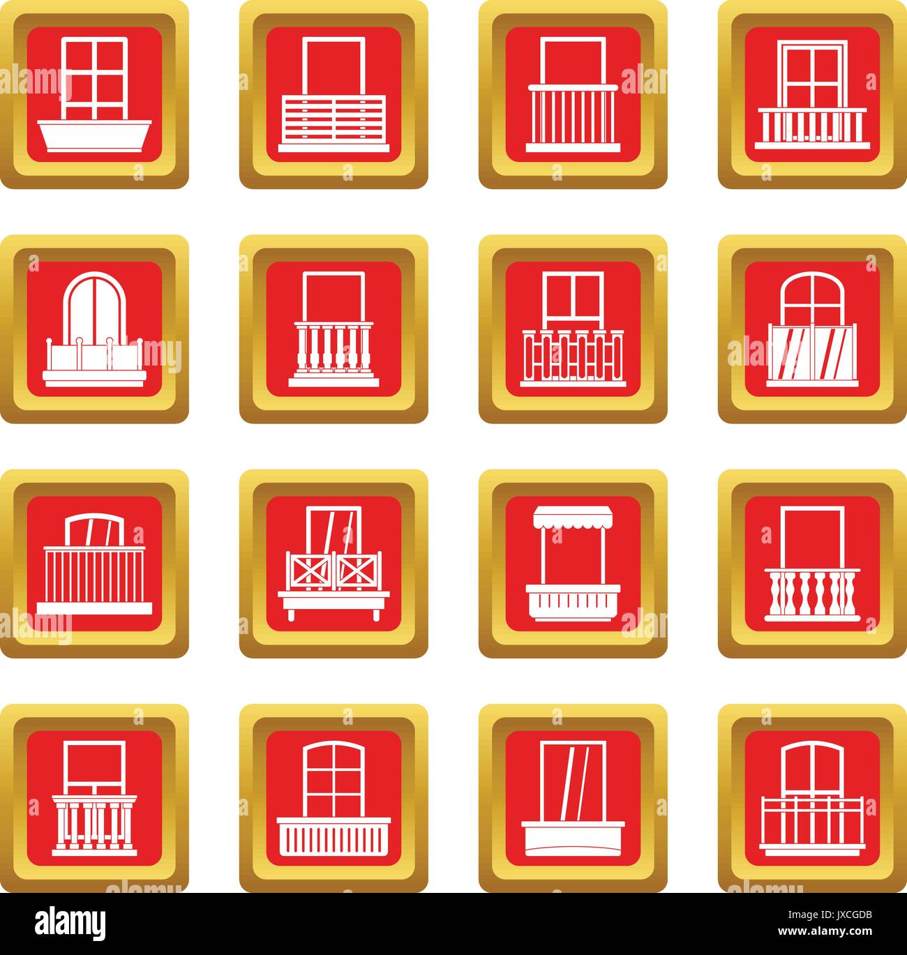 Window forms icons set red Stock Vector Image & Art - Alamy