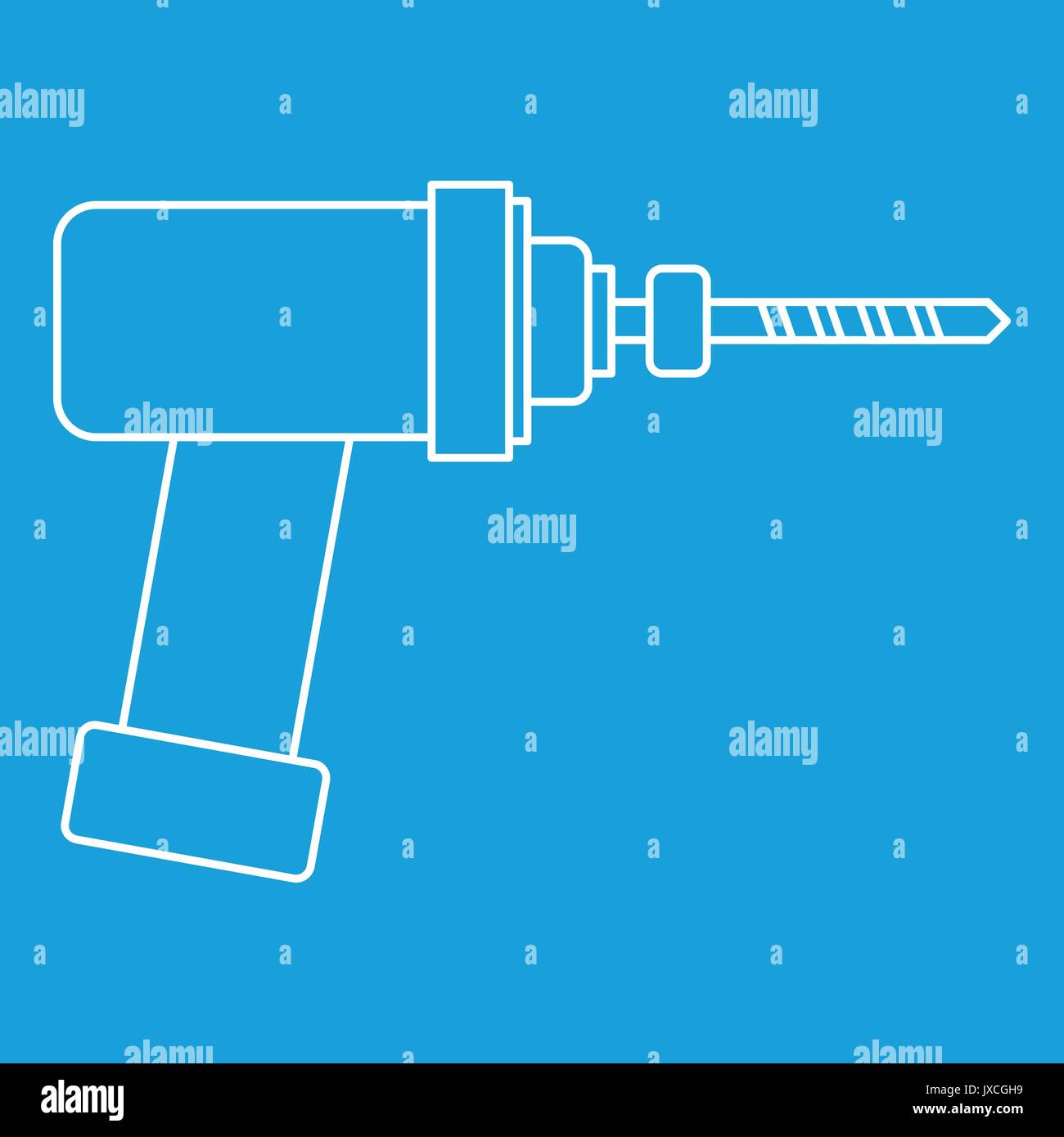 Medical drill icon, outline style Stock Vector