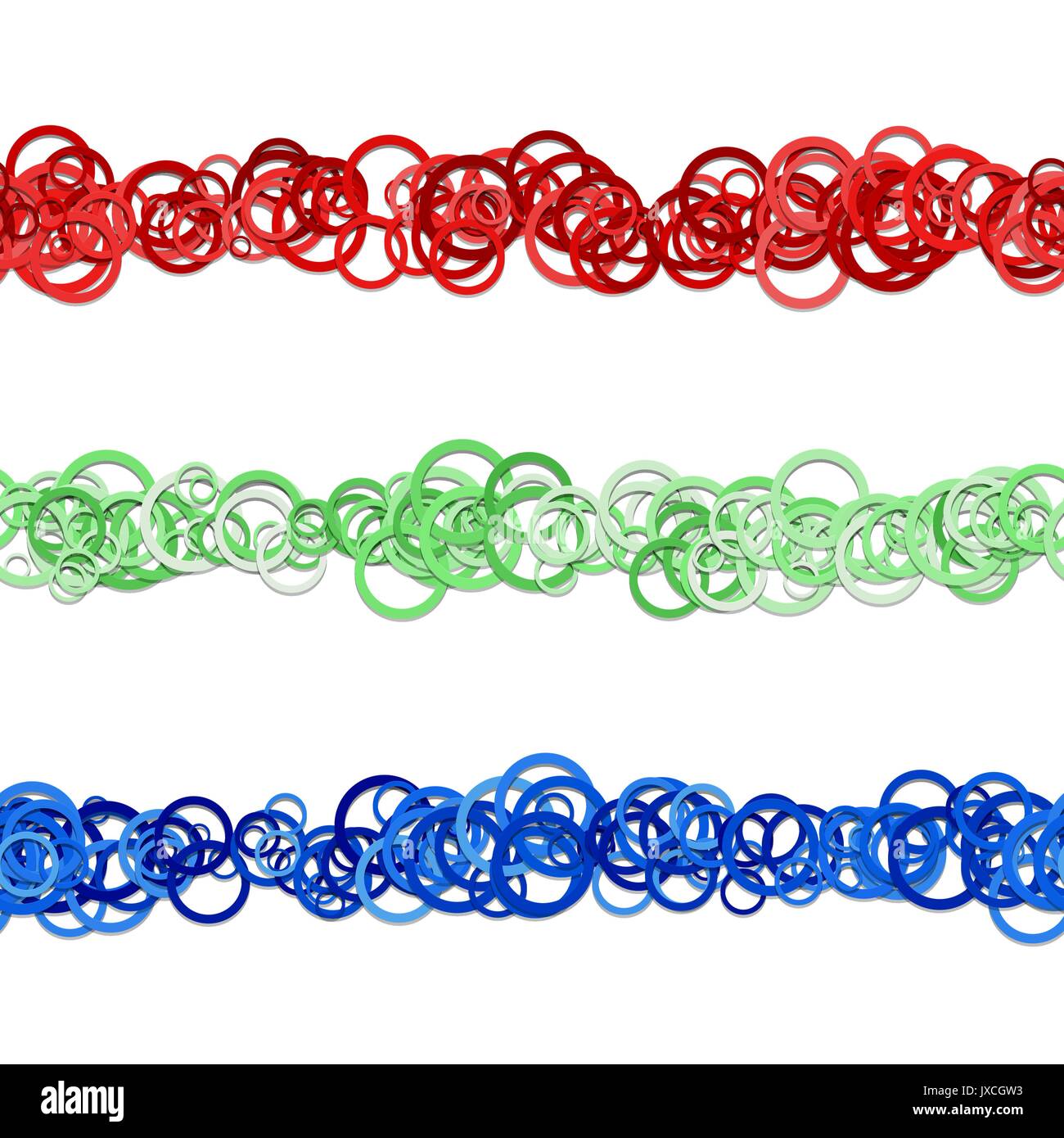 Abstract circle pattern webpage separator line design set from colored ...