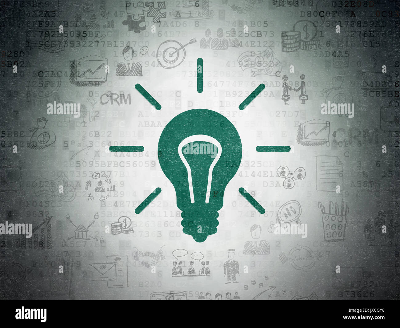 Finance concept: Light Bulb on Digital Data Paper background Stock ...