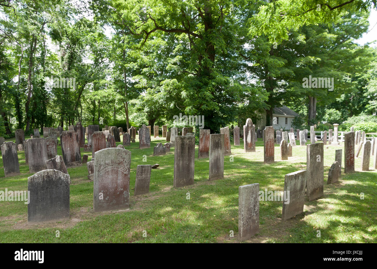 Gravestones in old cemetery, Sheffield, Massachusetts. Stock Photo