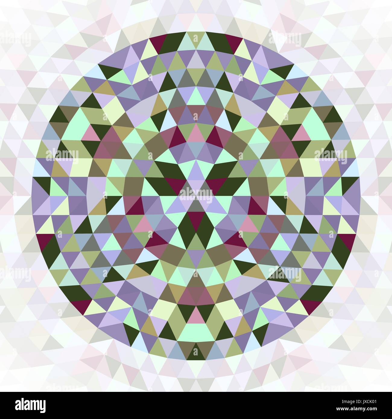 Round triangle kaleidoscope mandala design symbol symmetrical vector