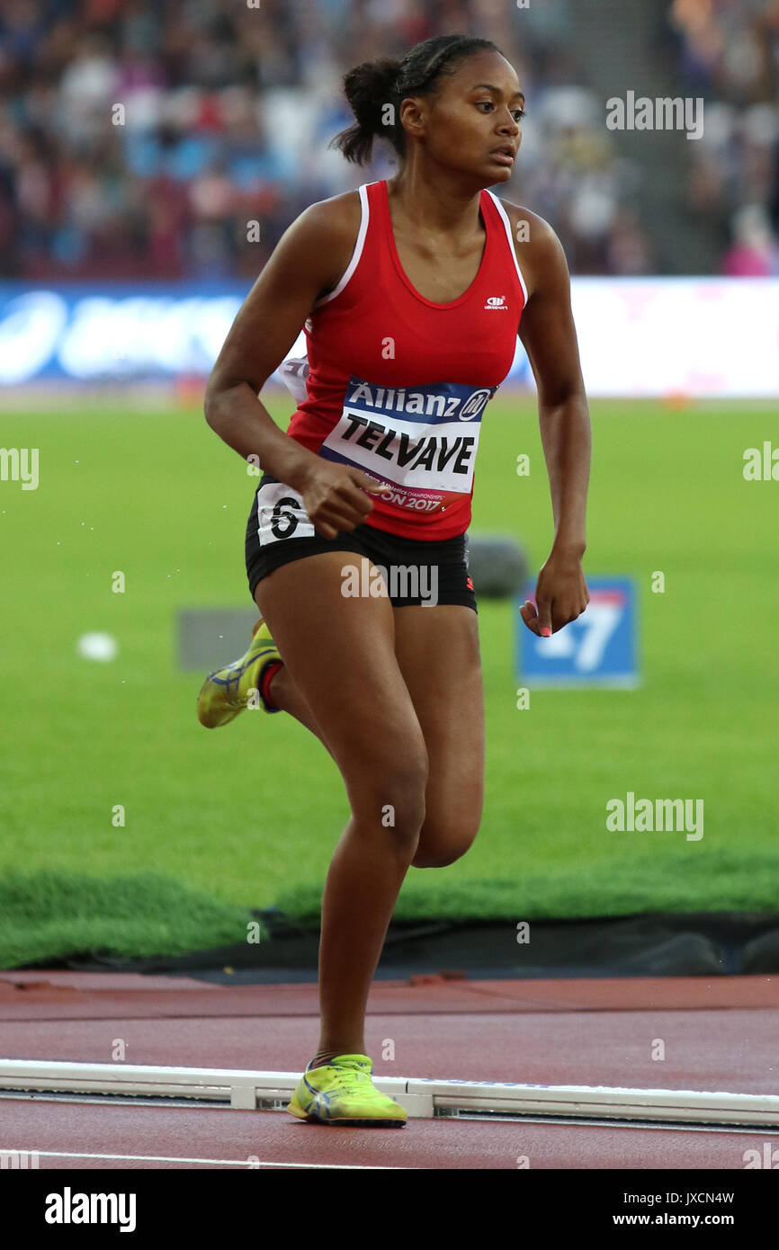 Ashley TELVAVE of Mauritius in the Women's 800 m T20 Final at the World Para Championships in London 2017 Stock Photo